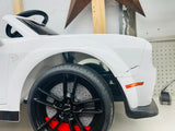 New Assembled, Track 7 Kids Ride on Car, Licensed Dodge Challenger SRT 12V Electric Car for Kids Age 3+, Remote Control, Music, White NOTE: small crack in front right fender shown in pics, was store display!