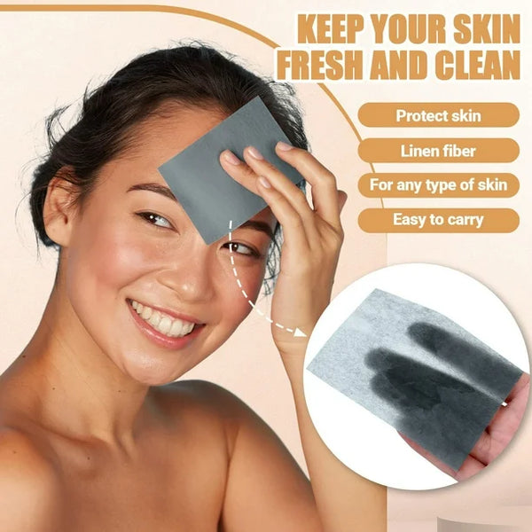 New Unisex 100 Pc Charcoal Oil Blotting Sheets! Mattify shiny, greasy skin in a instant without smudging makeup
