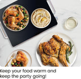 New in box! Chefman Compact Glasstop Warming Tray with Adjustable Temperature Control, Perfect for Buffets, Restaurants, Parties, Events, Home Dinners and Travel, Mini 15x12 Inch Surface, Keeps Food Hot, Black
