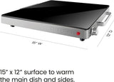 New in box! Chefman Compact Glasstop Warming Tray with Adjustable Temperature Control, Perfect for Buffets, Restaurants, Parties, Events, Home Dinners and Travel, Mini 15x12 Inch Surface, Keeps Food Hot, Black