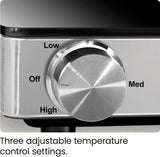 New in box! Chefman Compact Glasstop Warming Tray with Adjustable Temperature Control, Perfect for Buffets, Restaurants, Parties, Events, Home Dinners and Travel, Mini 15x12 Inch Surface, Keeps Food Hot, Black