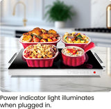 New in box! Chefman Compact Glasstop Warming Tray with Adjustable Temperature Control, Perfect for Buffets, Restaurants, Parties, Events, Home Dinners and Travel, Mini 15x12 Inch Surface, Keeps Food Hot, Black