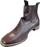 New Western Ankle Chelsea Boot for Men Pull on Style in Red Oxblood Colour soft PU leather  sz 10.5
