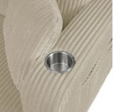 Retails $825+ Furniture of America Kasin 60 in. Beige Solid Chenille Rectangle 2-Seater Small Space Loveseat With Cup Holders, USB-A & USB-C Charging Port on Sofa