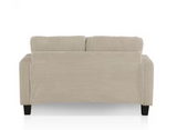 Retails $825+ Furniture of America Kasin 60 in. Beige Solid Chenille Rectangle 2-Seater Small Space Loveseat With Cup Holders, USB-A & USB-C Charging Port on Sofa