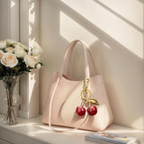 New Cherry Bag Charm Purse Charms Keychain- Car Cherry Accessories keychains Gifts for Women Mothers Day Gifts Christmas Valentine Bag Accessory, Red Gold