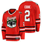 New Jersey Nation Chicago Shitters Cousin Eddie Christmas Vacation Style Hockey Jersey Unlicensed, Sz L Retails $165+