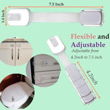 NEW Child Proof Locks For Cabinet Doors Baby Safety Strap Locks Doors And Latches Safety Locks And Locks 6 Count white 3MStrength Adhesive