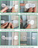 NEW Child Proof Locks For Cabinet Doors Baby Safety Strap Locks Doors And Latches Safety Locks And Locks 6 Count white 3MStrength Adhesive