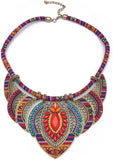 New Choker Necklace Ethnic Bib Collares Multicolor Beads Statement Jewelry for Women
