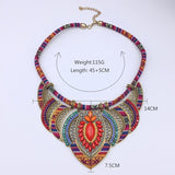 New Choker Necklace Ethnic Bib Collares Multicolor Beads Statement Jewelry for Women
