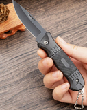 NEW 1pc Outdoor Stainless Steel Folding Pocket Knife With High Hardness And Multi-function For Camping Survival, black