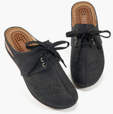 NEW Women Massage Pellet Mules Shoes Fashionable Thick-Soled Shoes With Breathable Closed Toes For Autumn And Winter, Black, Sz 8