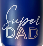 NEW Large Modern Expressions Blue & White Super Dad 28 fl oz Tumbler With Cover