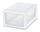 Sterilite Clear & White Plastic Storage Bin with One Drawer- 6 Pc. Use these together or separate! Stackable, great to store many different items Retails $129+