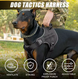 NEW Tactical Dog Harness, Doberman Pinscher Pet Training Vest, Dog Harness for Small Medium Large Dogs, Black, Sz XL