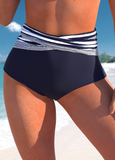 NEW Retails $80, MODLILY® Surplice High Waisted Striped Navy Bikini Set, Sz XL