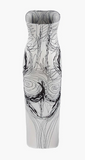 NEW Micas Line Print Strapless Midi Dress, Sz M