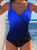 NEW Retails $58, MODLILY® Drawstring Ombre Royal Blue One Piece Swimwear, Sz S