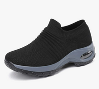 NEW Sporty Black Mesh Detail Slip-on Sneakers - Size 9