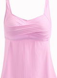 NEW Retails $58, MODLILY® Surplice Feathers Print Light Pink Tankini TOP ONLY, Sz L