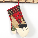 NEW Red Christmas Plaid Print Baking Insulation Glove Oven Mitt