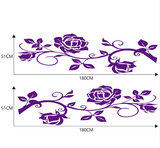 NEW 2 PCS/Set D-545 Rose Pattern Car Modified Decorative Sticker (Purple)
