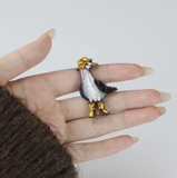 NEW Seagull Bird Wooden Brooch