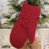NEW Red Christmas Plaid Print Baking Insulation Glove Oven Mitt