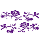 NEW 2 PCS/Set D-545 Rose Pattern Car Modified Decorative Sticker (Purple)