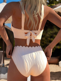 NEW Retails $91, MODLILY® Tie High Waisted Beige Bikini Set, Sz XL