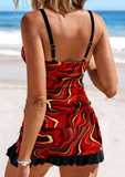 NEW Retails $62, MODLILY® Surplice Ombre Deep Red Tankini Top Only, Sz L