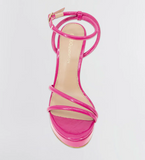 NEW IN BOX! Kendi Sandal Heels, Viva Pink Patent, Sz 7.5, Retails $155