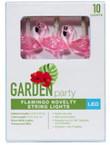 NEW Garden Party Flamingo Novelty String Lights! 10 Lights per strand