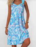 NEW Retails $58, MODLILY® Light Blue Eyelet Tribal Print A Line Sleeveless Dress, Sz 2XL