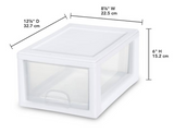 Sterilite Clear & White Plastic Storage Bin with One Drawer- 6 Pc. Use these together or separate! Stackable, great to store many different items Retails $129+