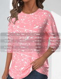 NEW MODLILY® Light Pink Geometric Print Long Sleeve T-Shirt, Sz M