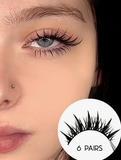 NEW GROINNEYA 6 Pairs Manga Lashes Anime False Eyelashes Natural Look Fake Lashes Wet Wispy Eyelashes Extensions Makeup Tool (SJ01)