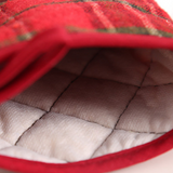 NEW Red Christmas Plaid Print Baking Insulation Glove Oven Mitt