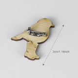 NEW Seagull Bird Wooden Brooch