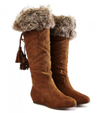 NEW Wild Diva Candies Fur Flat Boot, Ours are Lighter Taupe as shown in pics, Sz 6.5, Retails $64