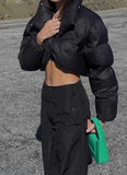 NEW Micas Stand Collar Cut Out Puffer Jacket, Sz M, Retails $48