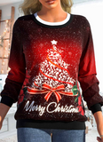 NEW MODLILY® Wine Red Christmas Tree Print Sweatshirt, Sz XL, Retails $45