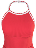 NEW Retails $57, MODLILY® Contrast Binding Marine Life Print Coral Tankini Set, Sz M