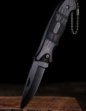 NEW 1pc Outdoor Stainless Steel Folding Pocket Knife With High Hardness And Multi-function For Camping Survival, black