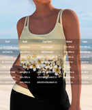 NEW MODLILY® Patchwork Floral Print Light Yellow Tankini Set, Sz XL, Retails $57