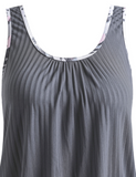 NEW Retails $68, MODLILY® Bowknot Tropical Plants Print Grey Tankini Set, Sz XL