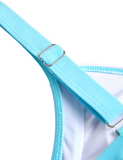 NEW Retails $56, MODLILY® Drawstring Tropical Plants Print Cyan One Piece Swimwear, Sz L