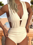 NEW Retails $62, MODLILY® Beige Jacquard One Piece Swimwear and Bra, Sz M