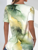 NEW MODLILY® Sage Green Criss Cross Marble Print T Shirt, Sz XL, Retails $69